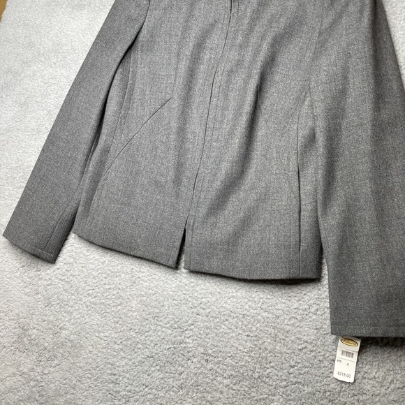 Talbots Wool Blazer Womens 4 Gray Jacket Full Zip Career Preppy Made In Italy - Picture 12 of 14